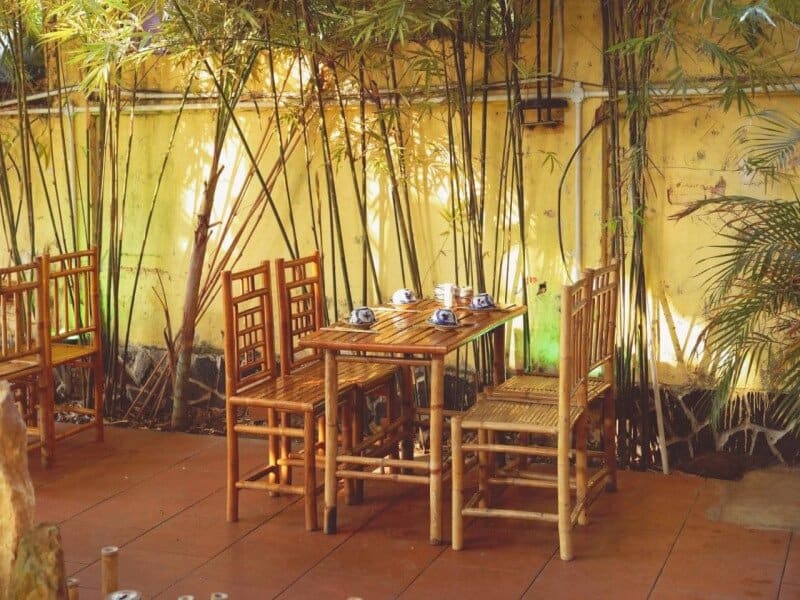 b&agrave;n ghế ăn bằng tre BGABT001