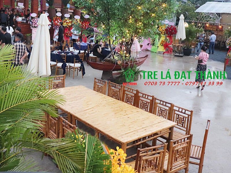 b&agrave;n ghế ăn bằng tre BGABT001