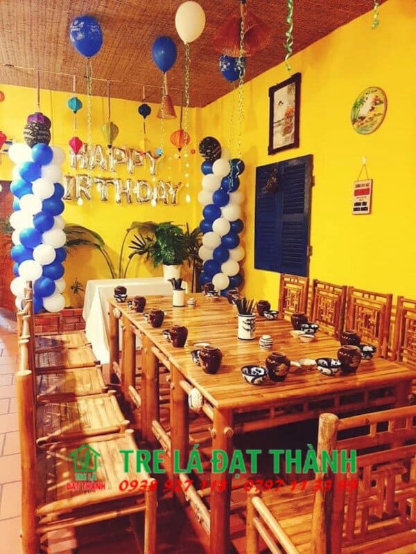 b&agrave;n ghế ăn bằng tre BGABT001
