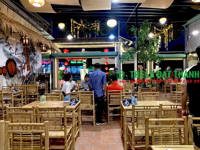 b&agrave;n ghế ăn bằng tre BGABT003