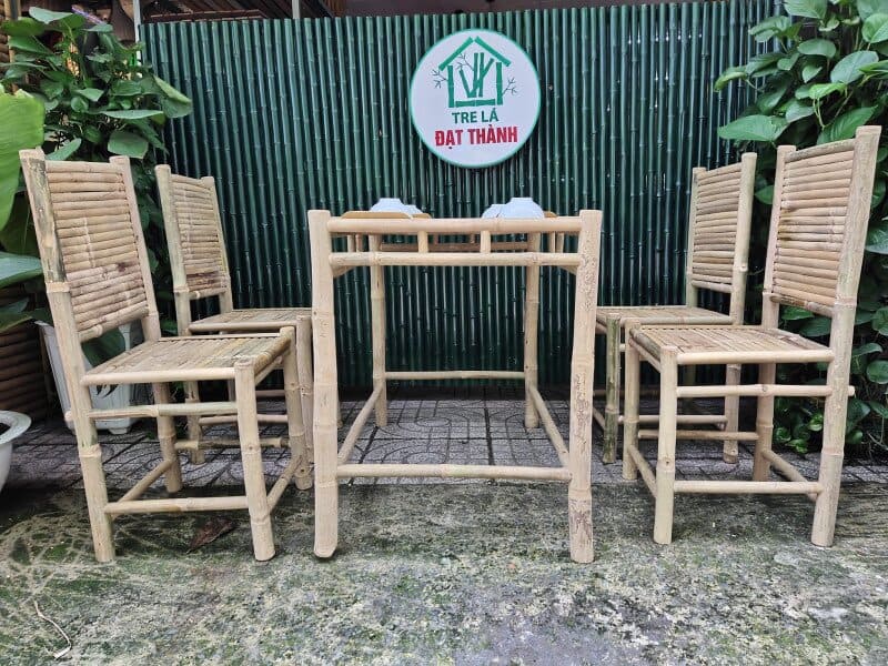 b&agrave;n ghế ăn bằng tre BGABT004