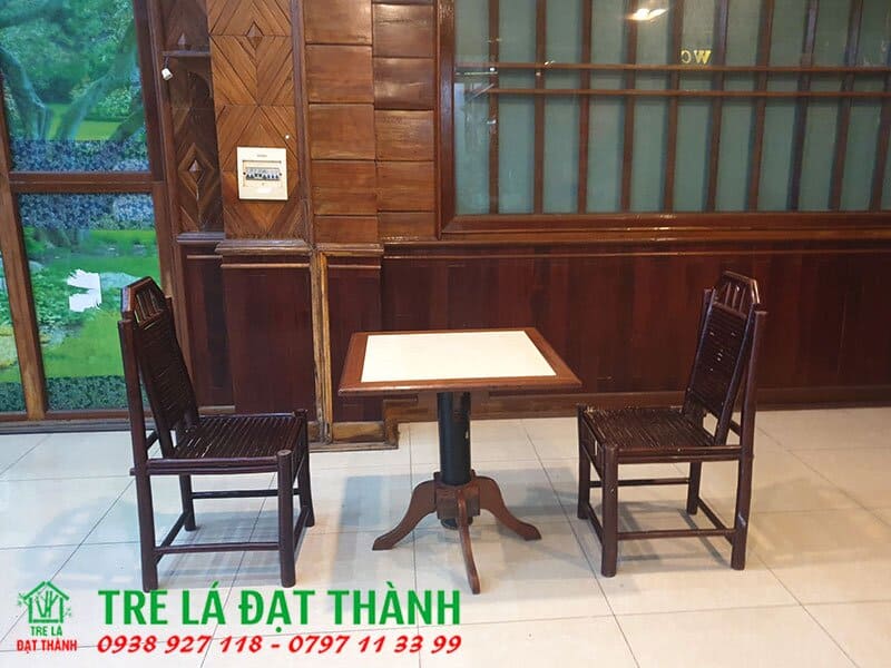 b&agrave;n ghế ăn bằng tre BGABT007