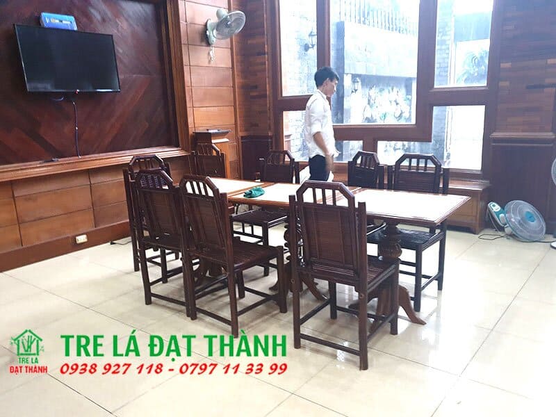 b&agrave;n ghế ăn bằng tre BGABT007