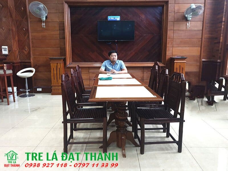 b&agrave;n ghế ăn bằng tre BGABT007