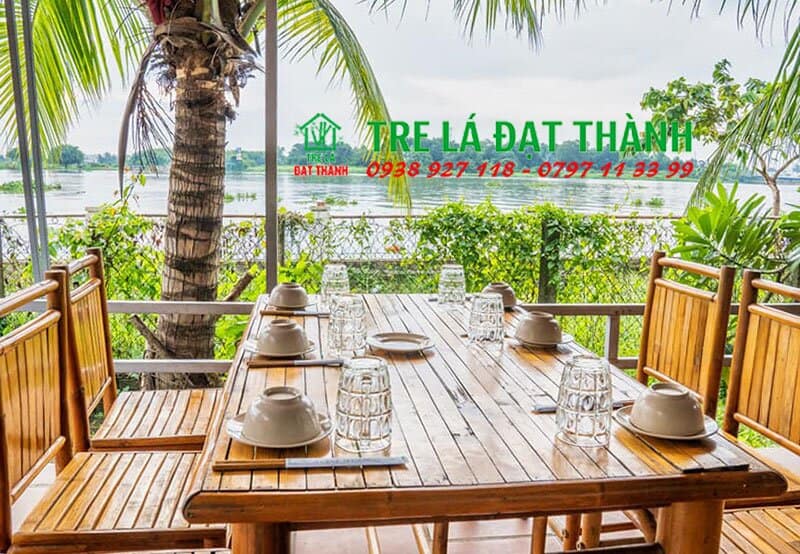 b&agrave;n ghế ăn bằng tre BGABT010