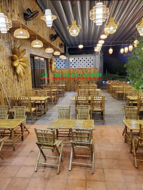 b&agrave;n ghế ăn bằng tre BGABT015