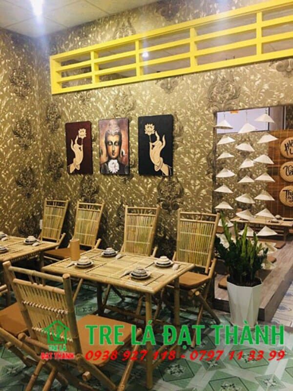 b&agrave;n ghế ăn bằng tre BGABT015