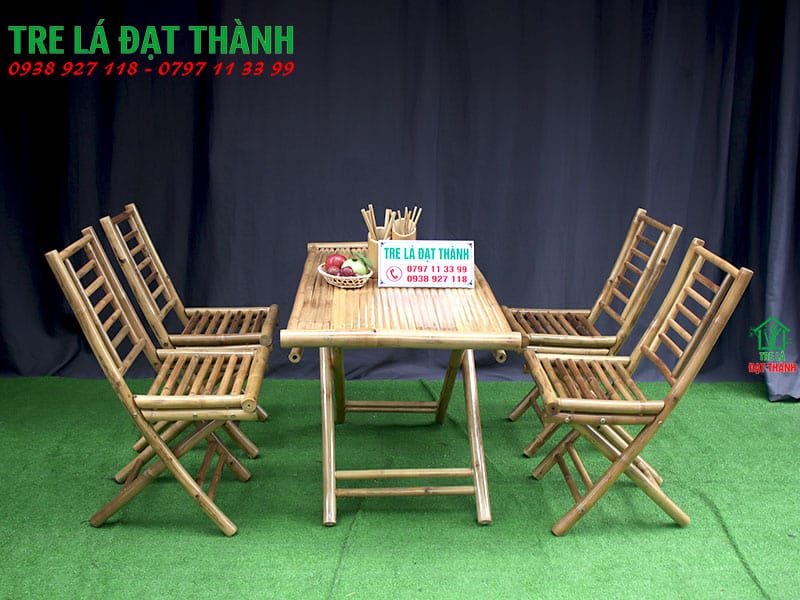b&agrave;n ghế ăn bằng tre BGABT018