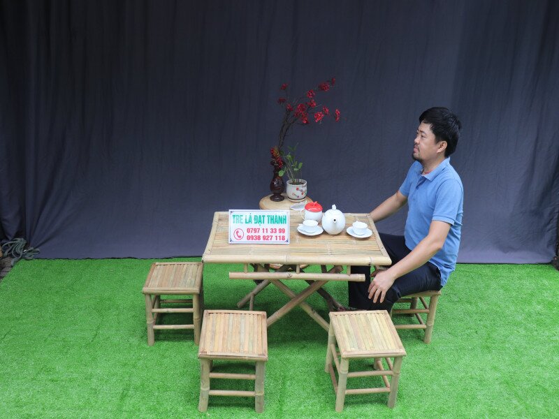 b&agrave;n ghế ăn bằng tre BGABT020