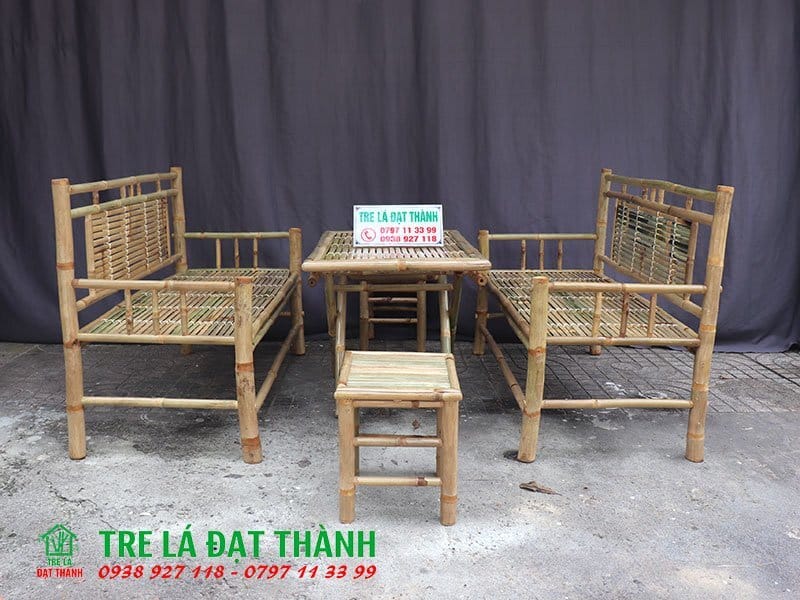 b&agrave;n ghế ăn bằng tre BGABT022