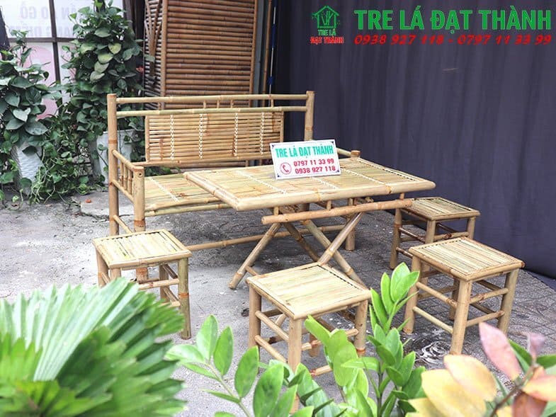 b&agrave;n ghế ăn bằng tre BGABT022