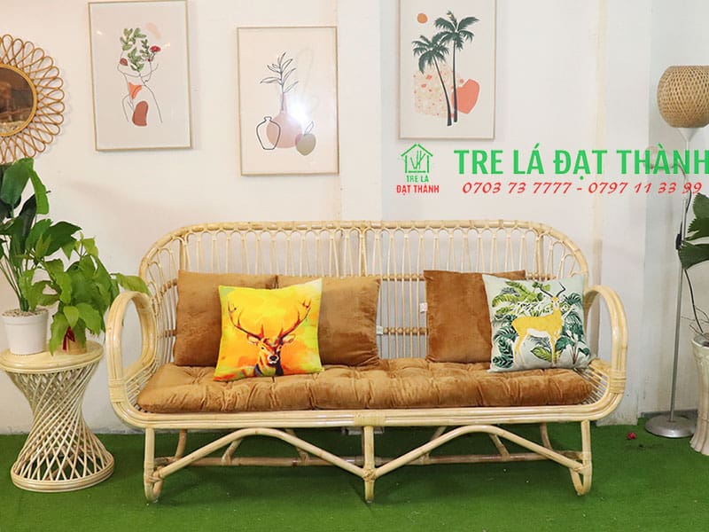 bàn ghế mây ban công Tre Lá Đạt Thành