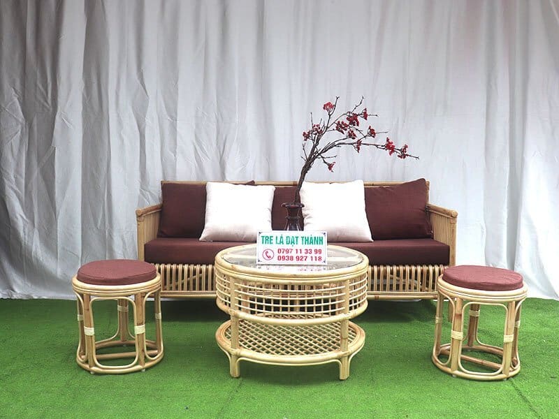 bàn ghế mây tre phòng khách giá rẻ hcm