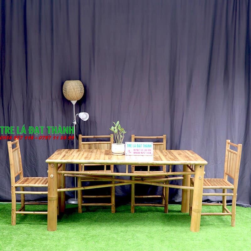 b&agrave;n ghế tre &eacute;p BGTE005