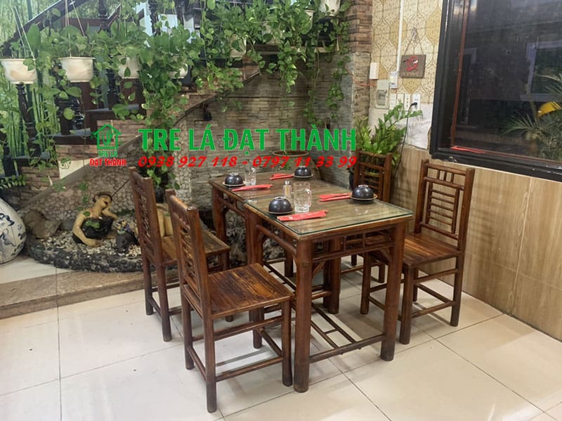b&agrave;n ghế tre mặt b&agrave;o BGTMB008
