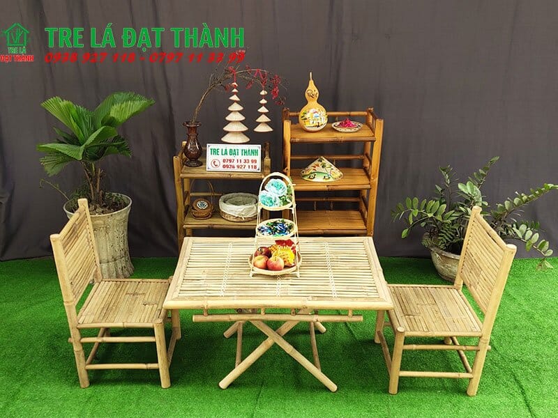 B&agrave;n Ghế Tre Trang Tr&iacute; Tết BGTTTT003