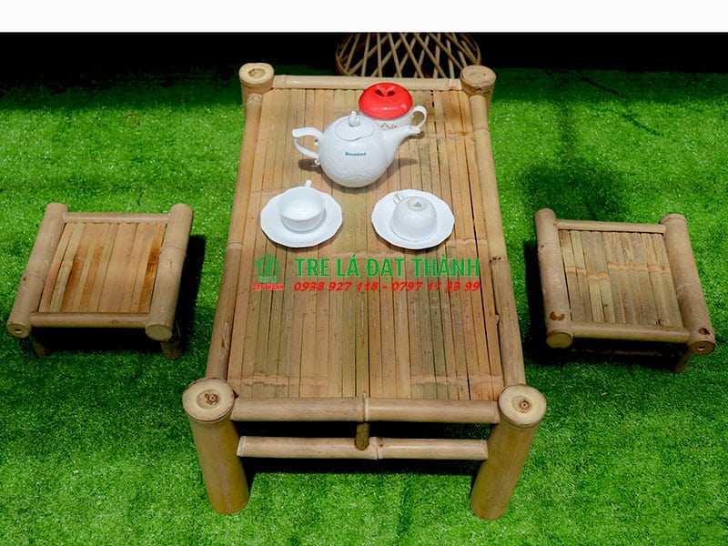 bộ b&agrave;n ghế tre mini BBGTM004