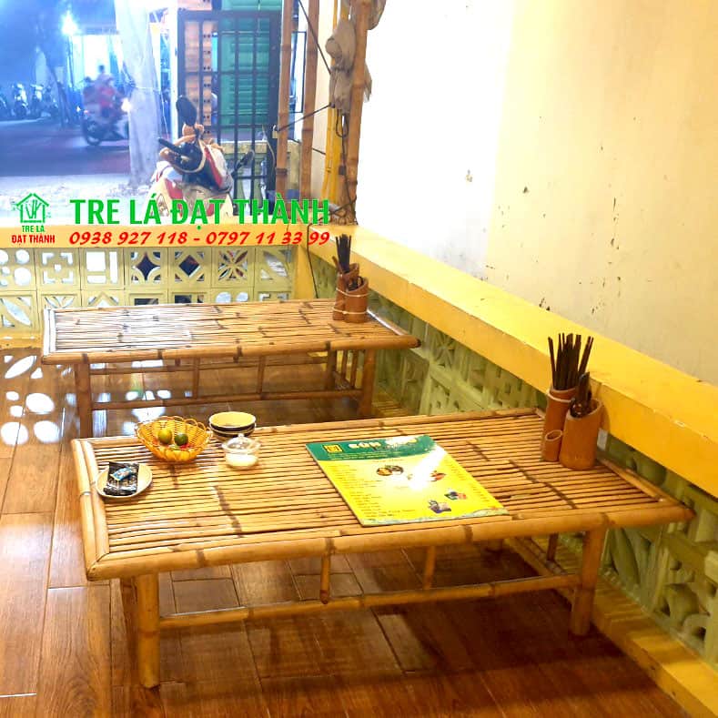 bộ b&agrave;n ghế tre mini BBGTM005