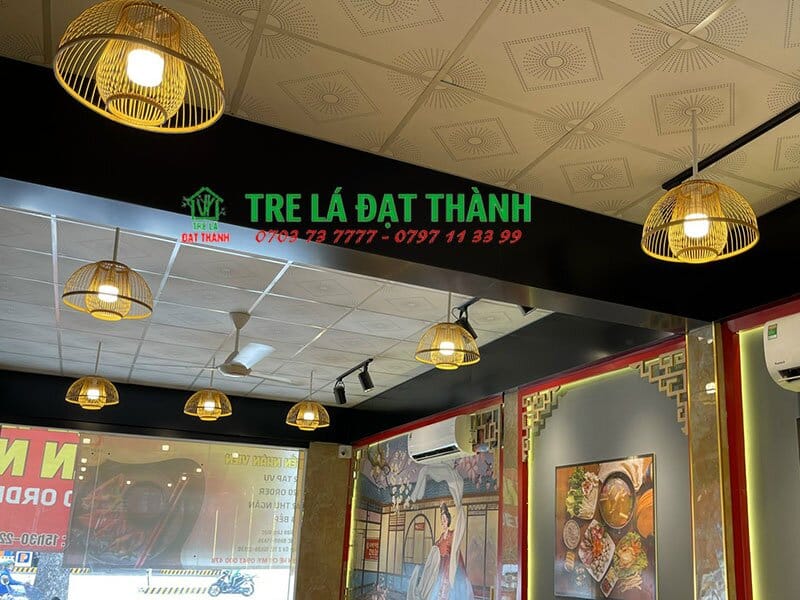Đ&egrave;n Quả L&otilde;i Trang Tr&iacute; Bằng Tre