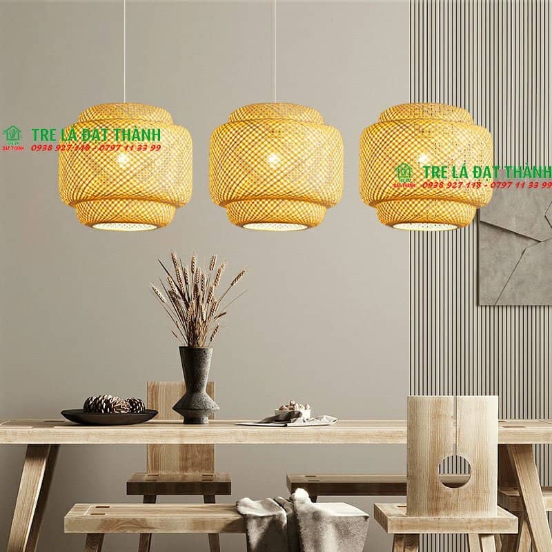 đèn thả mây tre