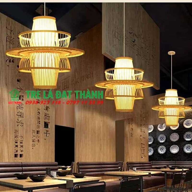 đèn thả trần mây tre