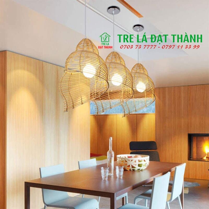 Đ&egrave;n Xoắn Ốc M&acirc;y Tre Trang Tr&iacute;