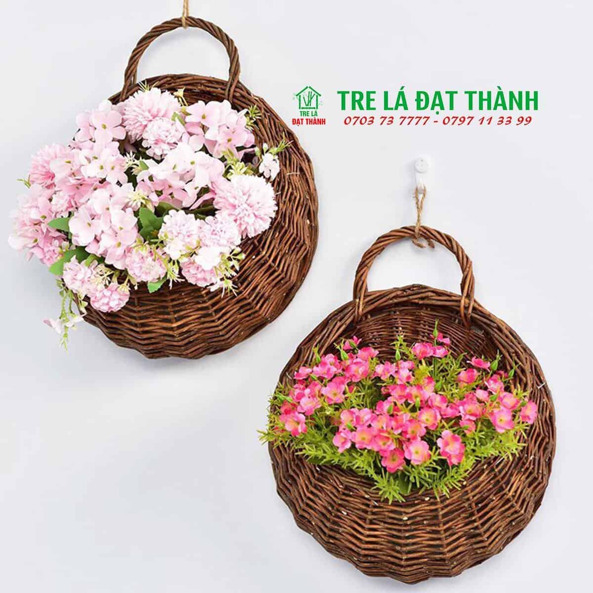b&igrave;nh hoa m&acirc;y tre đan