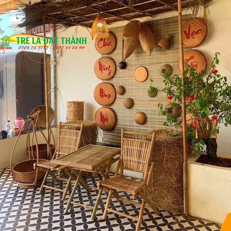 ghế xếp tre trang trí tết