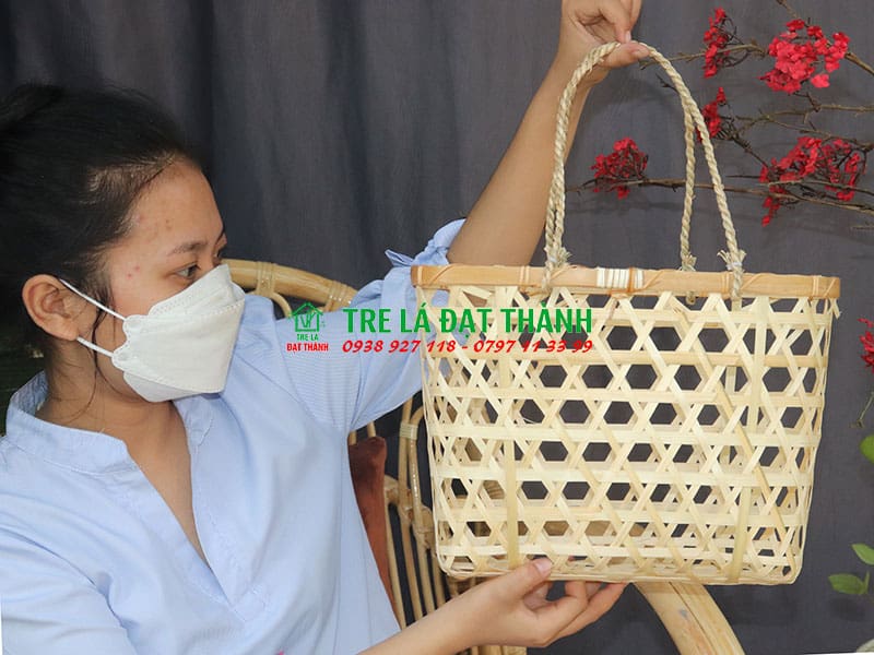 Giỏ M&acirc;y Tre Đan GMTD008
