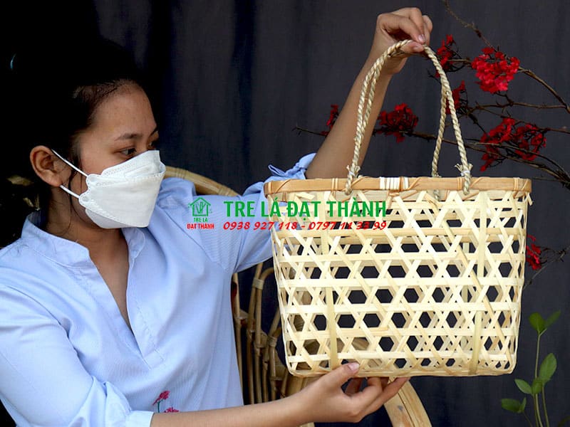 Giỏ M&acirc;y Tre Đan GMTD008