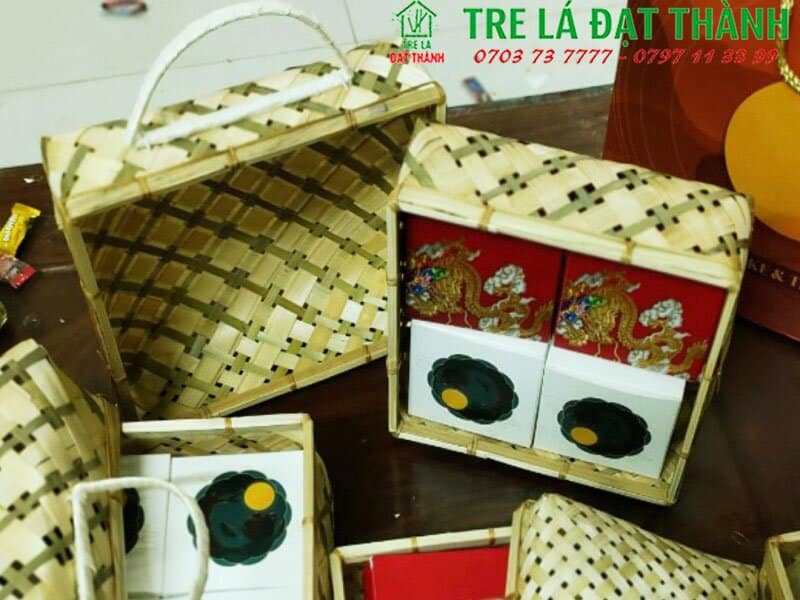 hộp qu&agrave; m&acirc;y tre đan
