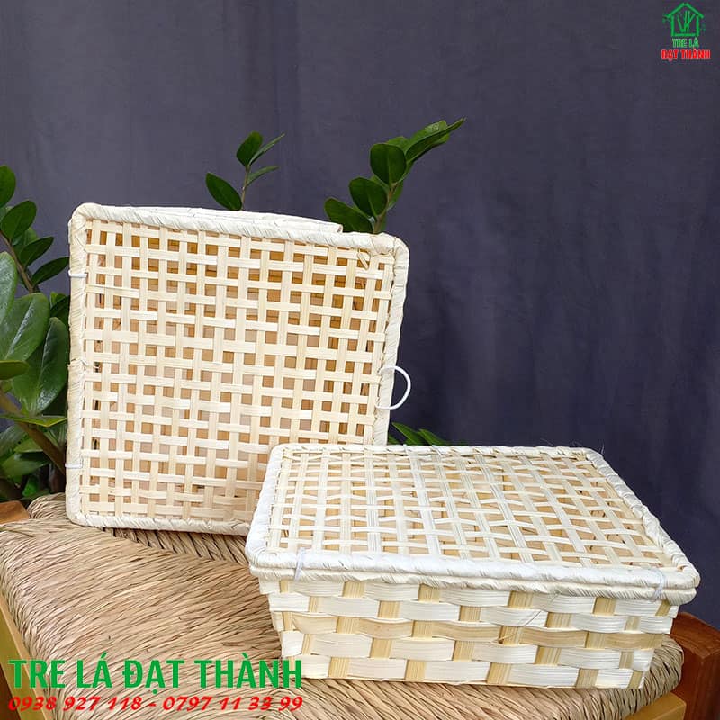 hộp qu&agrave; m&acirc;y tre đan