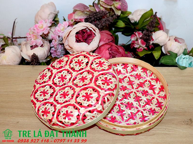 hộp qu&agrave; m&acirc;y tre đan
