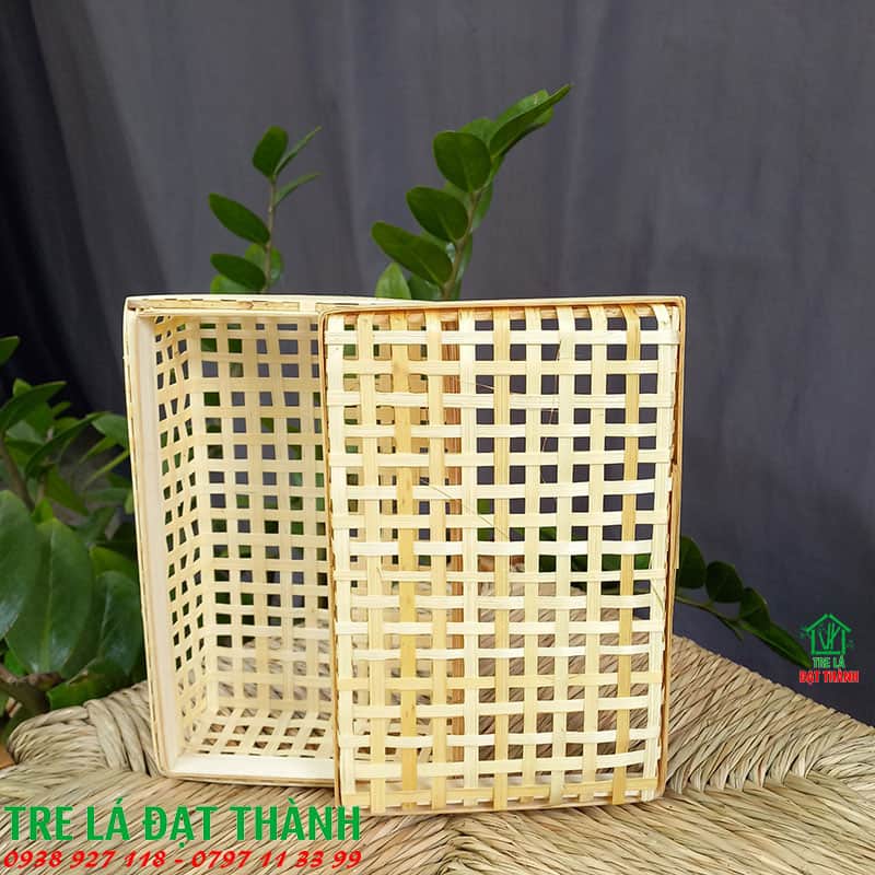 hộp qu&agrave; m&acirc;y tre đan
