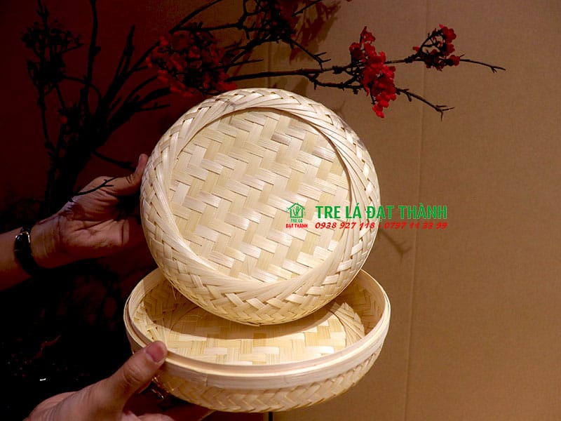 hộp qu&agrave; m&acirc;y tre đan