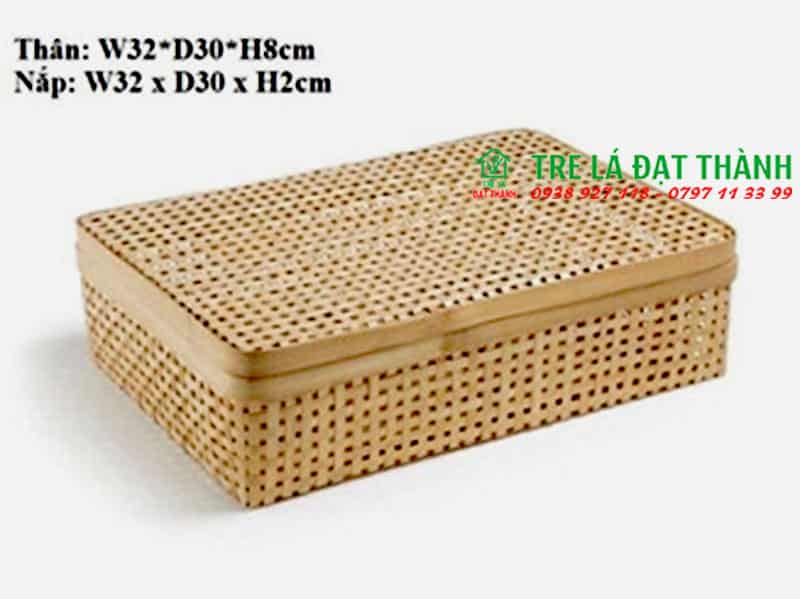 hộp qu&agrave; m&acirc;y tre đan HQMTD002