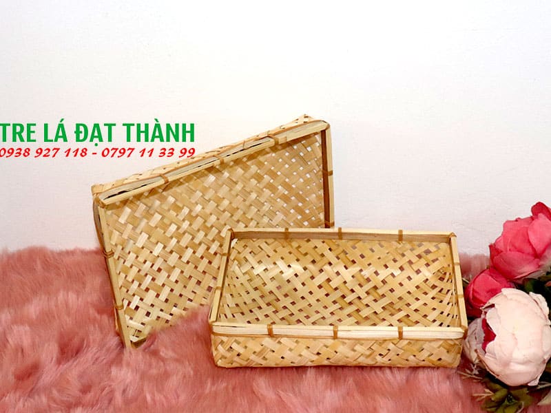 hộp qu&agrave; m&acirc;y tre đan HQMTD003