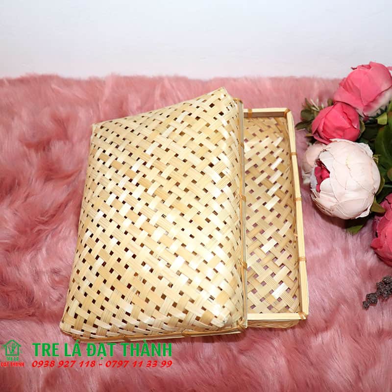 hộp qu&agrave; m&acirc;y tre đan HQMTD003