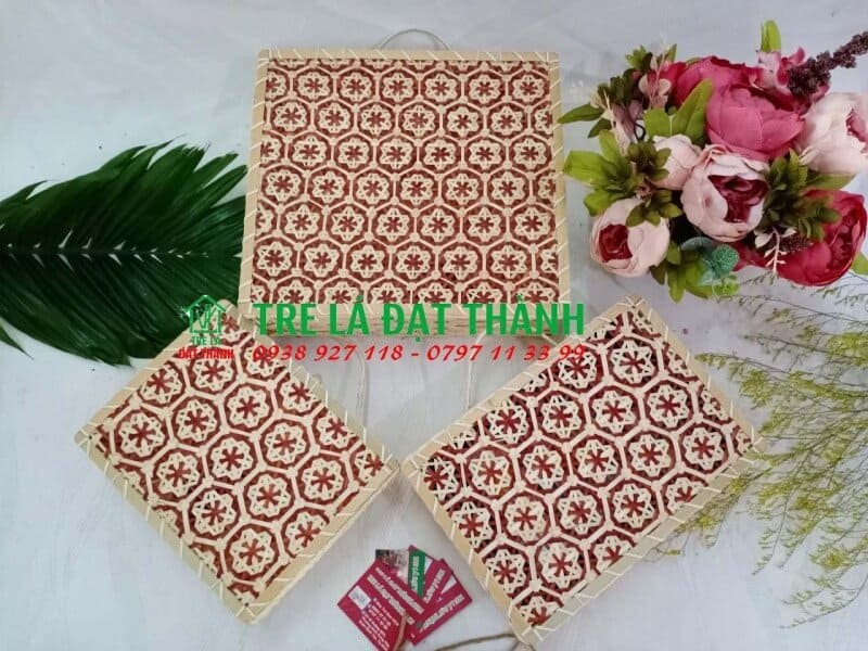 hộp qu&agrave; m&acirc;y tre đan HQMTD007