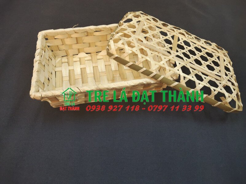 hộp qu&agrave; m&acirc;y tre đan HQMTD014