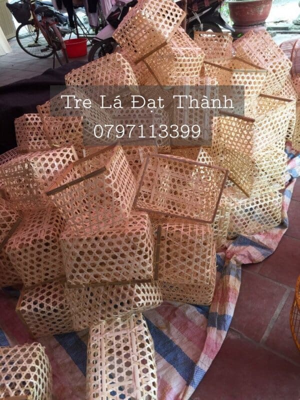 hộp qu&agrave; m&acirc;y tre đan HQMTD019
