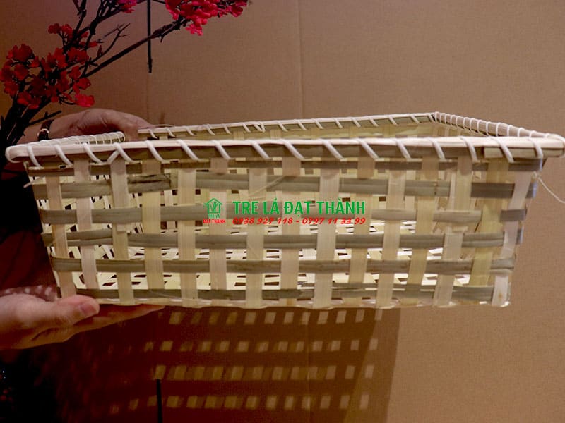 hộp qu&agrave; m&acirc;y tre đan HQMTD022
