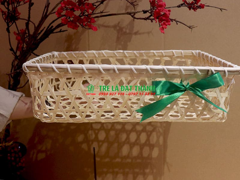 hộp qu&agrave; m&acirc;y tre đan HQMTD023