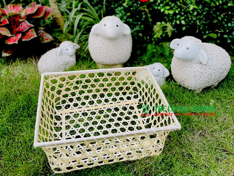 hộp qu&agrave; m&acirc;y tre đan HQMTD023