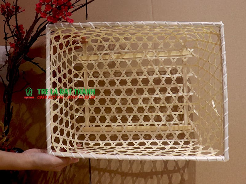 hộp qu&agrave; m&acirc;y tre đan HQMTD023