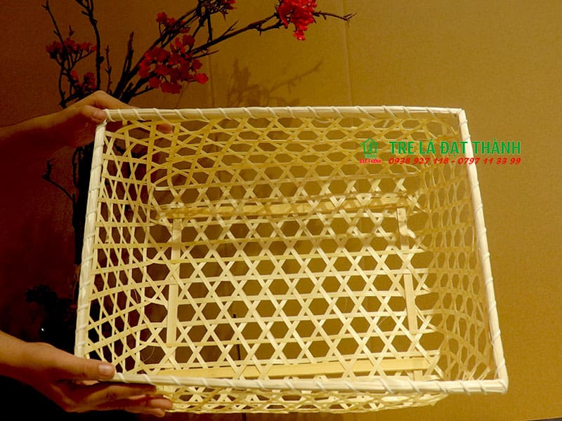 hộp qu&agrave; m&acirc;y tre đan HQMTD023