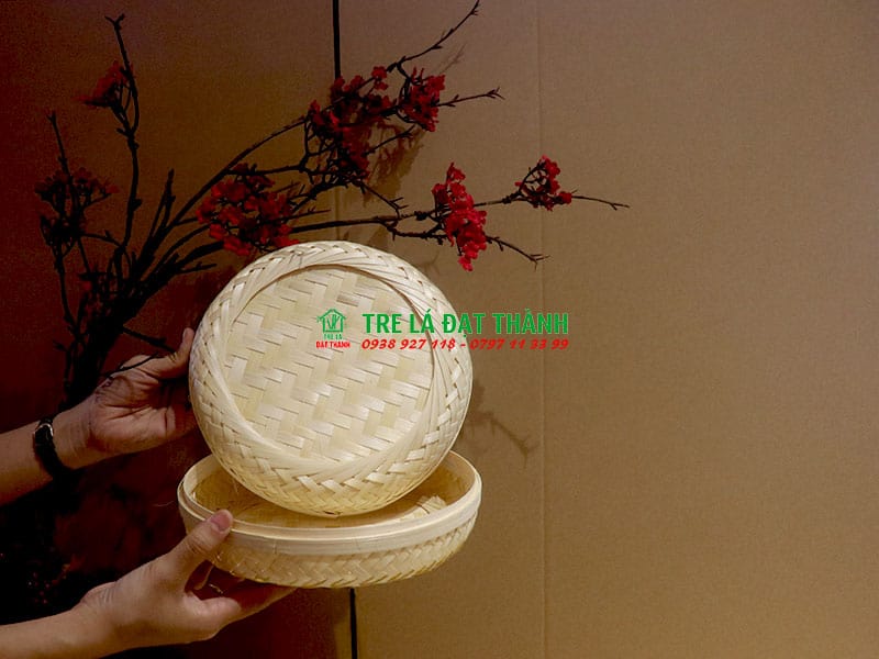 hộp qu&agrave; m&acirc;y tre đan HQMTD027