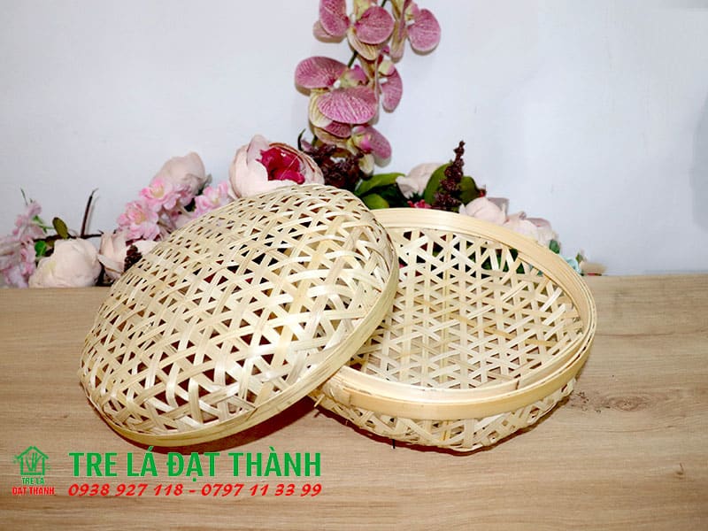 hộp qu&agrave; m&acirc;y tre đan HQMTD029