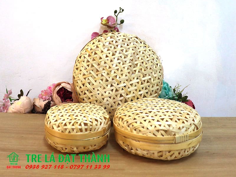 hộp qu&agrave; m&acirc;y tre đan HQMTD029