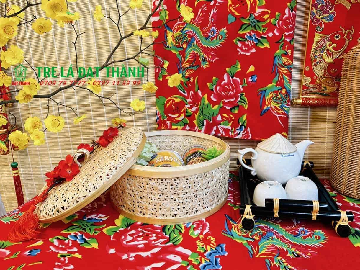 hộp qu&agrave; m&acirc;y tre đan HQMTD031